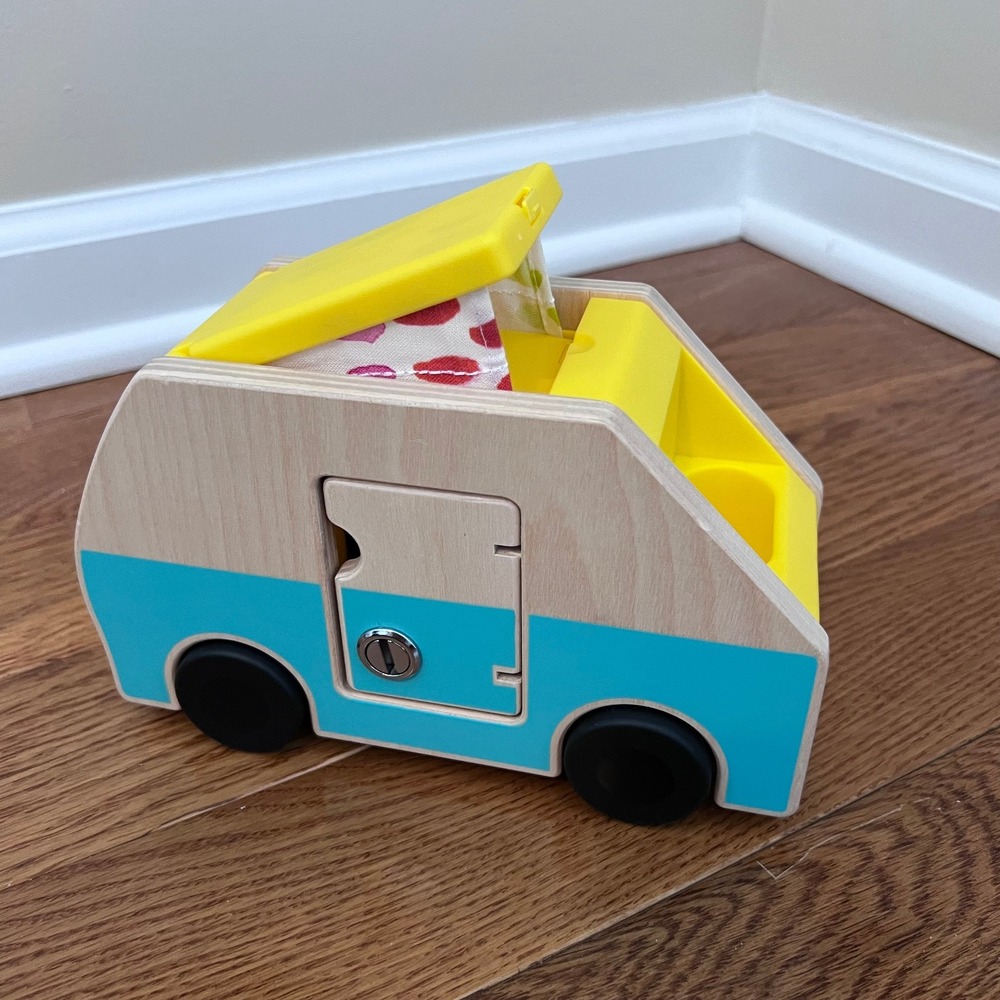 Lovevery Camper Van Go Toy Car with Key Lock & Storage Montessori Style toy